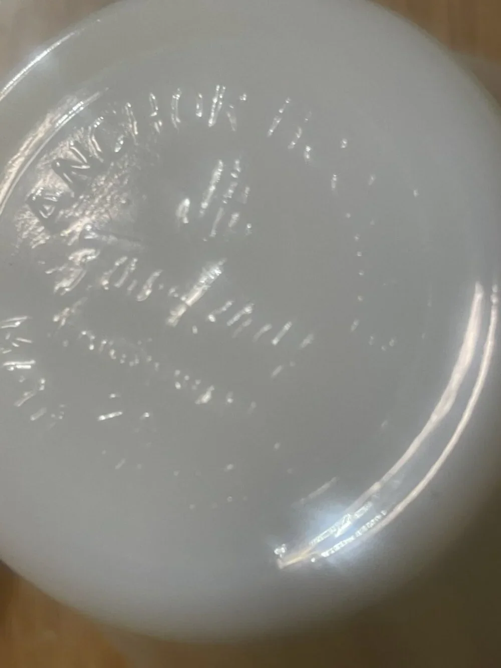 FIRE-KING/Anchor Hocking 1950 White Milk Glass Swirl Vintage Gold anniversary